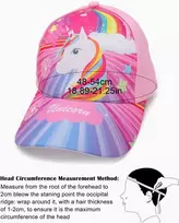 Qleuift 1 x mergaičių beisbolo kepurė, reguliuojama vaikiška snapback stiliaus kepurė, medvilninė, mergaičių beisbolo kepurė, saulės kepurė, spalvingas rožinis vienaragis