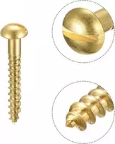 50 vnt. žalvariniai medvaržčiai M3 x 25 mm, apvalia galvute