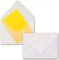 75 x vokai din b6-125 x 176 mm - skaidri balta - permatomi vokai - ypač kokybiški - 92 g/m² - pieno skaidrumo - sudrėkinami klijai