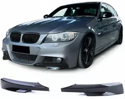 Bmw e90 e91 m paketas flapsai priekinis buferio spoileris juodas blizgus