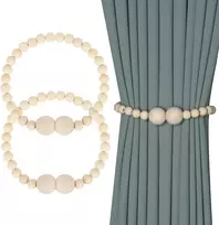 Meplait magnetiniai užuolaidų kabliukai, 2 vnt. su užuolaidų kabliukais, medinių karoliukų kabliukai, kaimiško stiliaus užuolaidos, kabliukai, boho užuolaidų kabliukai