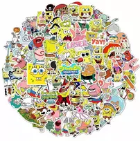 Dekoratyviniai lipdukai Stickerbomb mieli lipdukai Mix Spongebob rinkinys net 100 vnt.
