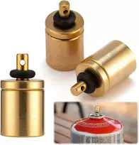 Dujų pildymo adapteris, 3 vnt., antgalio tipo butano dujų kasetė/balionėlis, dujų pildymas kasetėms su srieginiu ventiliu, dujų pildymo adapteris butano balionėliams