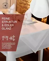 Texpot Damask staltiesės takelis 40 x 130 cm, baltas satino kraštelis, galima skalbti 95 °c temperatūroje, 100% medvilnė, aukštos kokybės dviejų siūlų