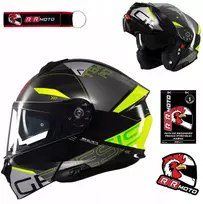 Motociklininko šalmas atverčiamas Mt Genesis Sv Atempo Pilkas/fluo pilkas geltonas fluo