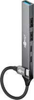 Goobay 5 prievadų usb 3.2 hub slim/usb multiple plug, usb skirstytuvas, usb hub/slim usb-c į 3x usb-a ir 2x usb-c multiport adapteris usb 3.0 hub / 5gbits usb skirstytuvas / 74460