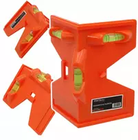 Kampinis gulsčiukas stulpams su magnetu, horizontalus ir vertikalus, 3 libelės 3036-1