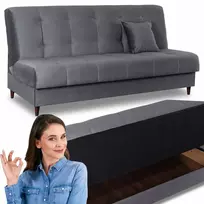 Fotelis Sofa-lova Lima su miego funkcija, dvivietė, išskleidžiama, pilka