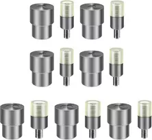 Sidabrinis metalinis dvipusis kniedės magnetinis užsegimas rankinis presavimo įrankis, stūmoklinis įrankis, 7 poros dvipusių kniedžių formų (5/6/7/8/9/10/12 mm)