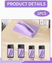 Silikoninis dėklas su lūpų dažų laikikliu telefonui, violetinis