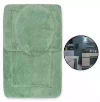 Vonios kilimėlių komplektas 3 dalių neslystantis žalias 50x80 Nando