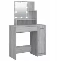 Kosmetinis staliukas Led pilkas sonoma ąžuolas 86,5x35x136 cm