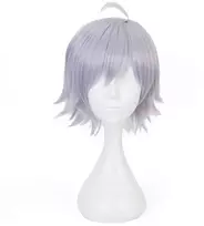 Rožinės spalvos anime ensemble stars sidabriniai cosplay perukai o2hair, atsparūs karščiui, sintetiniai pluoštai Helovino komiksų kono cosplay šou perukai