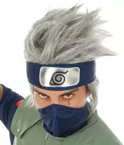 Chaks Naruto perukas Kakashi Hatake kostiumo aksesuaras, pilkas