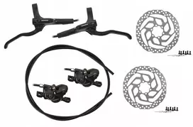 Hidrauliniai stabdžiai Shimano Mt200 Komplektas priekis ir galas su diskais Rinkinys