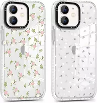 Xylota 2 skaidrių, apsauginių telefono dėklų rinkinys, skirtas iphone 11 (6,1 colio), estetiškas gėlių raštas, apsauginis dėklas mergaitėms, minkštas silikonas, plonas tpu bamperis, smūgiams atsparus dėklas, 08