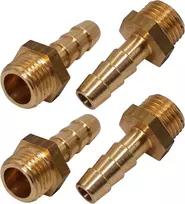 Skir'co (4 vnt.) žalvarinė jungtis su sriegiu ir spygliu 1/4 colio x 8 mm, žarnos adapteris, žarnos jungtis, Bsp sriegis