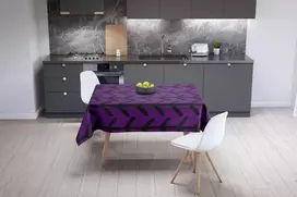 Le Jardin du Lin virtuvinis dekoratyvinis staltiesė, violetinė, juoda, 140 x 140 cm - sukurta ir pagaminta Turkijoje