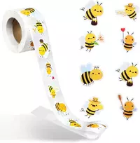 Piriuuo 1 ritinys / 500 vienetų lipdukų su bitėmis, lipdukai su bitėmis, lipdukai su bitėmis, gyvūnai, vaikams, maži lipdukai su bitėmis, lipdukai su bitėmis, ritininiai vandeniui atsparūs lipdukai, bitės skirtos scrapbooking'ui, "pasidaryk pats" amatams