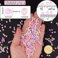 1000 stiklo karoliukų rinkinys, 4 mm, ašaros formos karoliukai apyrankėms, smulkūs karoliukai apyrankių vėrimui, karoliukai, tarpiniai karoliukai papuošalų gamybai, rankdarbiams, pasteliniai