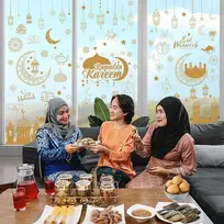 Plakatas Hoowa langų lipdukai ramadano langų lipdukas, eid mubarak dekoravimo langų paveikslėliai lipnūs ramadano lipdukai, langų lipdukas ramadano lipdukas ramadano dekoravimui langas