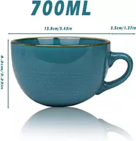 Teaque didelis kavos puodelis sriubos puodeliai su rankena 700 ml kavos puodelis xxl su rankena cappuccino puodeliai dribsnių dubenys salotų dubuo ramen kavos arbatos keramikinis puodelis didelis gimtadienio kalėdinė dovana