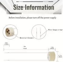 6 gu10 lizdų rinkinys, 15 cm silikoninis maitinimo kabelis 0,75 mm², vde, gu10 keraminis pagrindas led, kaitrinei, halogeninei lemputei, atsparumas karščiui iki 600 °c, 0–250 v, 0–300 w