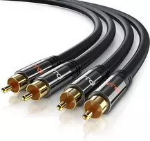 Csl-computer Rca garso kabelis, 1m, 2x Rca į 2x Rca, metalinis kištukas
