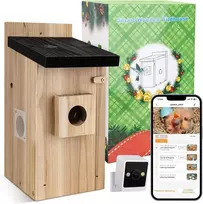 Inkilo dėžutė su kamera 1080p hd smart indoor hanging bird house wi-fi laukiniams sodo paukščiams