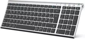 Iclever Bk10 Bluetooth klaviatūra, belaidė įkraunama su 3 Bluetooth kanalais, stabilus ryšys, itin plonas ergonomiškas dizainas, belaidė klaviatūra, skirta Ios, Android, Windows