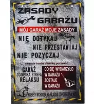 Dekoratyvinė lentelė-pakabukas garažo taisyklės dovana vyrui
