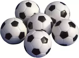 6 Futbolo Stalų Kamuoliukai 32mm Juodi/balti