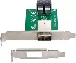 Nfhk dviejų prievadų mini sas hd sff-8644 į vidinį sas hd sff-8643 pcba moterišką adapterį su žemo profilio laikikliu