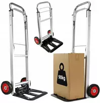 Mar-pol transportavimo vežimėlis, sulankstomas aliumininis, 90 kg, metaliniai ratai su guoliais
