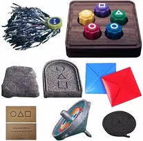 Squid Game Korėjietiškas Ddakji, Skraidantis Akmuo, Gong-gi, Vilkelis, Jegi rinkinys