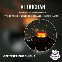 Al Duchan - 1kg Premium kokosų anglių pakuotė (28 vnt.) | Natūralios kokosų anglys | Aukštos kokybės kokosų anglies kubeliai | Kepsninės ir anglies briketai
