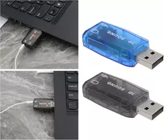 4x Usb 5.1 Išorinė Garso Plokštė su 3.5mm Lizdais (2 Juodos, 2 Mėlynos)