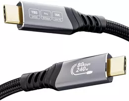 Usb-c 5.0 80gbps 0.5m kabelis: 16k vaizdas, 240w įkrovimas