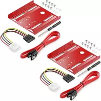 2x Montavimo Rėmelis 2.5" Ssd/hdd į 3.5" Adapteris Raudonas