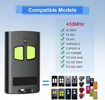 Wepai 433,92 mhz garažo durų rankinis siųstuvas, 2 vnt. nuotolinio valdymo pultas, skirtas to.go 2va, to.go 4va, to.go 2wv, to.go 4wv, riedančio kodo garažo nuotolinio valdymo pultas