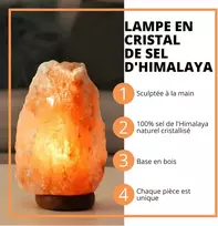 Usb roko druskos usb lempa – 100 % autentiška natūrali himalajų druska iš pakistano druskos kalnagūbrio – rankomis raižyta – medinis pagrindas – usb maitinimo kabelis – apie 500g – Zen'light