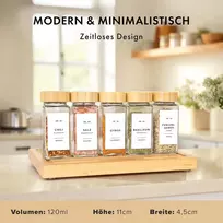 Rinkinys 24 prieskonių stiklainių su dangteliais (120 ml)