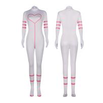 Angel Dust Cosplay Bodysuit Comfortable Spandex Unisex Costume For Halloween S white
