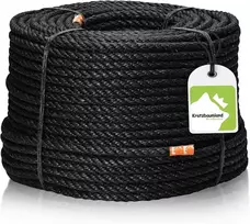 Kratzbaumland Premium juodas sisalio lynas 8 mm juodas sisalio lynas draskyklėms, įvairaus ilgio (20 metrų)