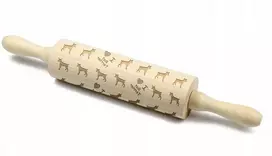 Rat Terrier - kočėlas su šunimi, kočėlas su raštais keramikai, dovana