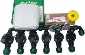Rain Bird 6 sekcijų laistymo rinkinys su Wi-fi valdikliu ir lietaus davikliu