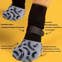 Gftcgk 2 poros neslystančių šunų kojinių su velcro užsegimu, minkštos letenų apsaugos kojinės, skirtos naudoti patalpose ir lauke, laidžios orui ir neslystančios šunims