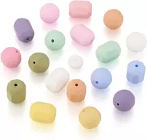 Bb beadthoven 74 vnt. silikoninių karoliukų, spalvingi apvalūs abako, stulpo, briaunoti guminiai karoliukai, birūs tarpiniai karoliukai "pasidaryk pats" vėriniams, raktų pakabukams, papuošalų gamybai, skylė: 1,6–2 mm