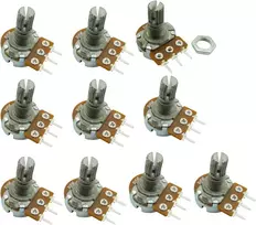 10 vnt. 5k Ohm Linijiniai Rotaciniai Potenciometrai, 15 mm velenas
