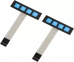 Haljia 2 vnt. 1x4 matricos 4 mygtukų membraniniai jungikliai valdymo klaviatūra, skirta Arduino